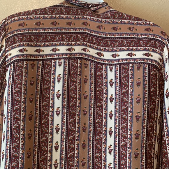 Host Pick πππVeronica Beard size 8 brown cream dark red floral top buttons - Picture 5 of 8